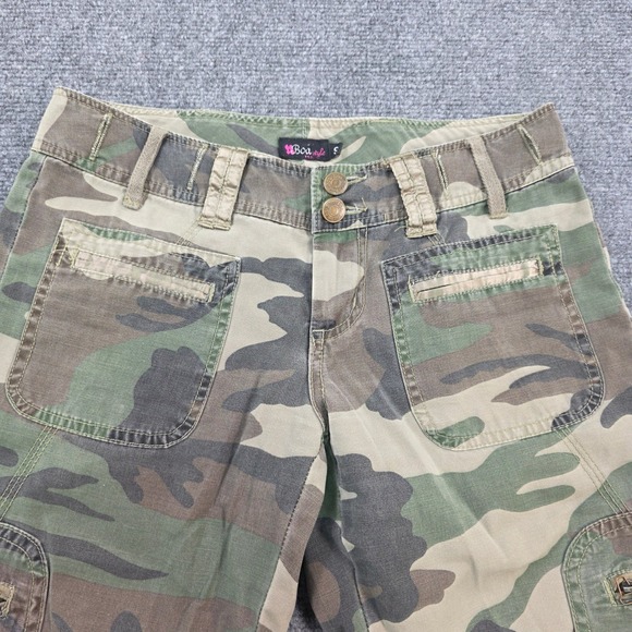 Bou Style USA Camouflage Cargo Pants Women's Low Rise Y2K Utility Pockets - Picture 1 of 9